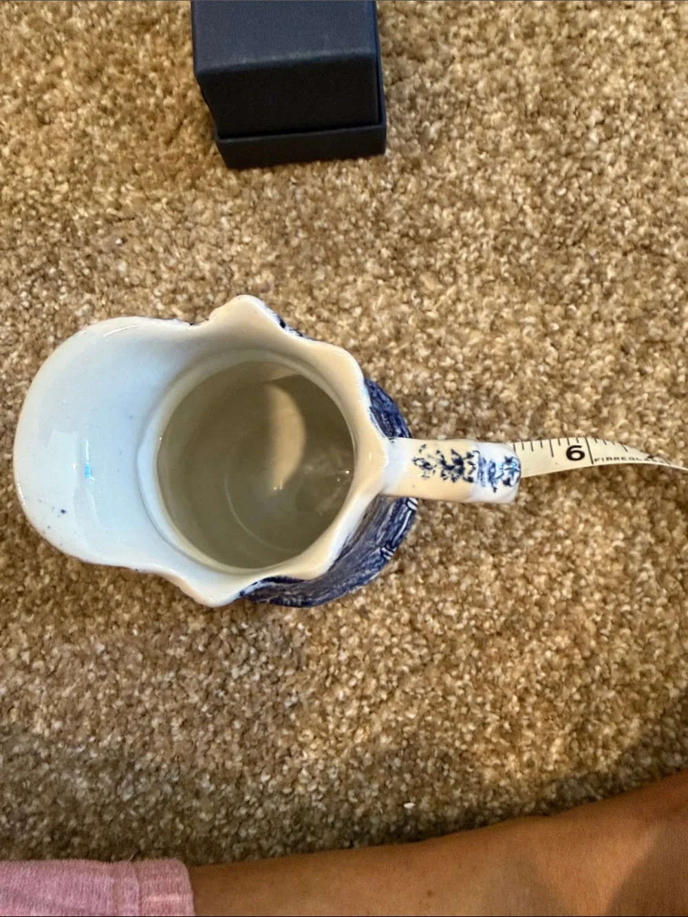 Blue Transferware Ceramic Creamer/Pitcher